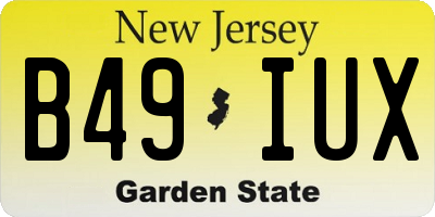 NJ license plate B49IUX