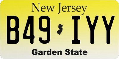 NJ license plate B49IYY