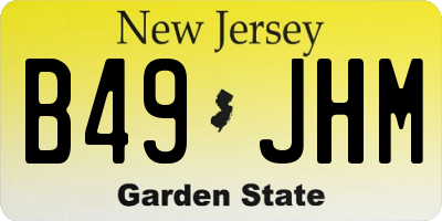 NJ license plate B49JHM