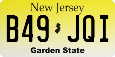 NJ license plate B49JQI