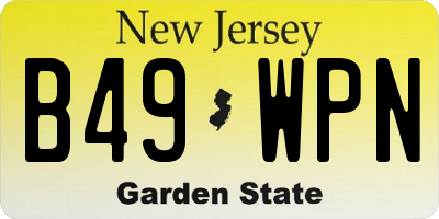 NJ license plate B49WPN