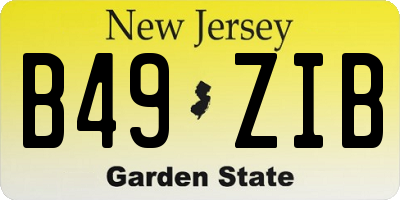 NJ license plate B49ZIB