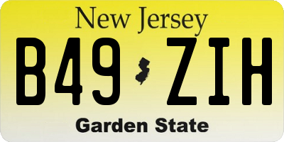 NJ license plate B49ZIH