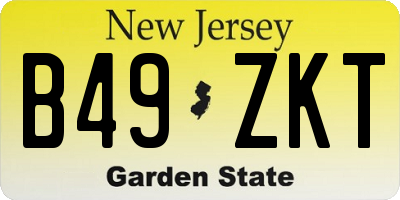 NJ license plate B49ZKT