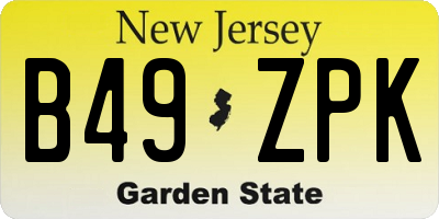 NJ license plate B49ZPK
