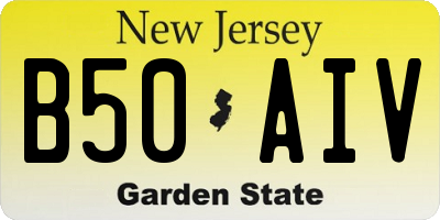 NJ license plate B50AIV