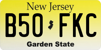 NJ license plate B50FKC