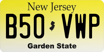 NJ license plate B50VWP