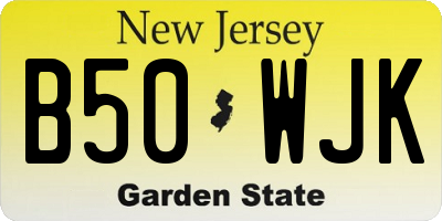 NJ license plate B50WJK