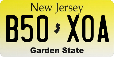 NJ license plate B50XOA