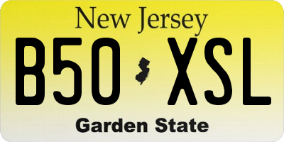 NJ license plate B50XSL