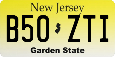 NJ license plate B50ZTI