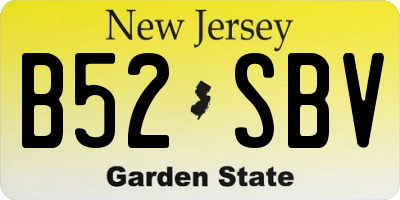 NJ license plate B52SBV