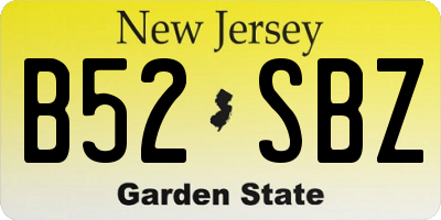 NJ license plate B52SBZ