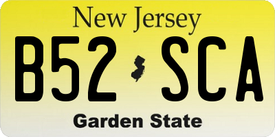 NJ license plate B52SCA