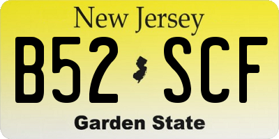NJ license plate B52SCF