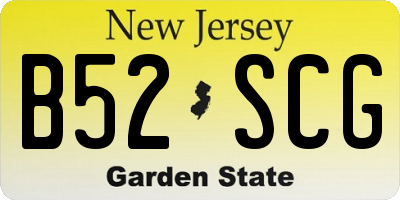 NJ license plate B52SCG