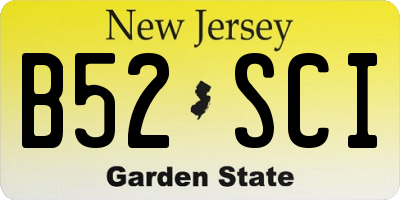 NJ license plate B52SCI