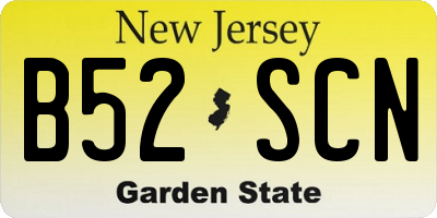 NJ license plate B52SCN