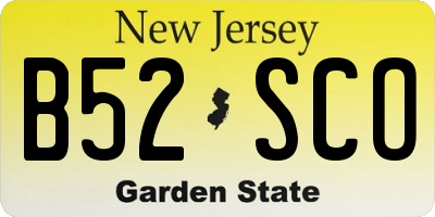 NJ license plate B52SCO