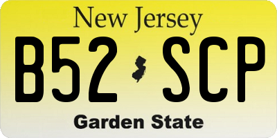 NJ license plate B52SCP