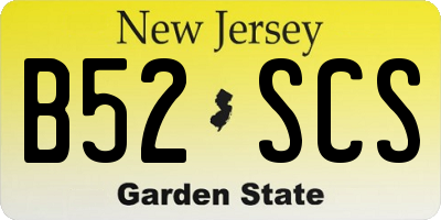 NJ license plate B52SCS
