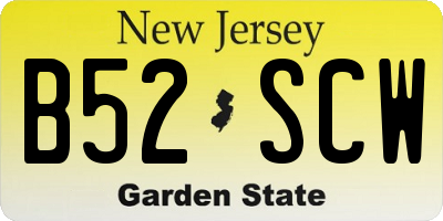 NJ license plate B52SCW