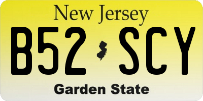 NJ license plate B52SCY
