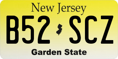 NJ license plate B52SCZ