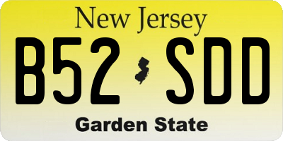 NJ license plate B52SDD