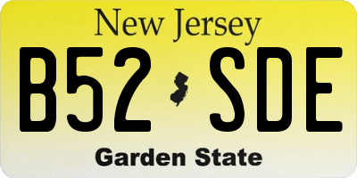 NJ license plate B52SDE