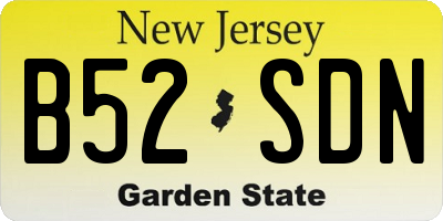 NJ license plate B52SDN