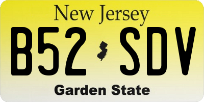 NJ license plate B52SDV