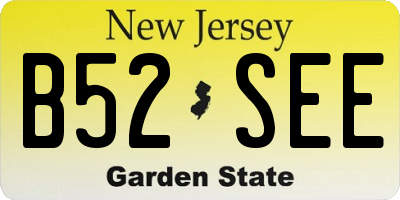 NJ license plate B52SEE