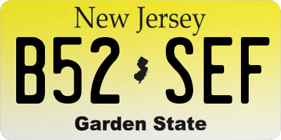 NJ license plate B52SEF