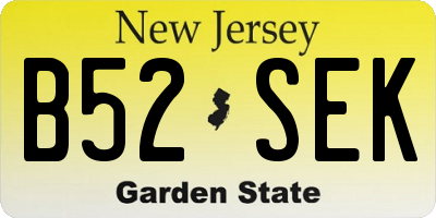 NJ license plate B52SEK