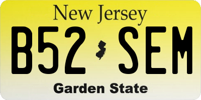 NJ license plate B52SEM