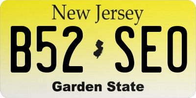 NJ license plate B52SEO