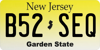 NJ license plate B52SEQ