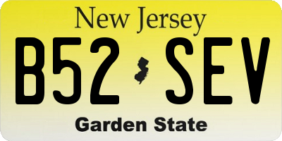 NJ license plate B52SEV