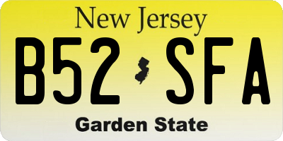 NJ license plate B52SFA