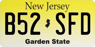 NJ license plate B52SFD