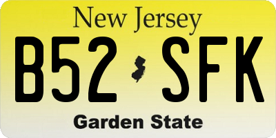 NJ license plate B52SFK