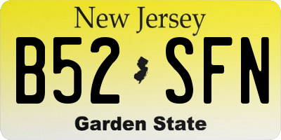 NJ license plate B52SFN