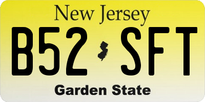 NJ license plate B52SFT