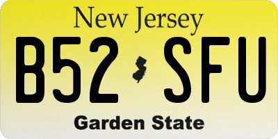 NJ license plate B52SFU