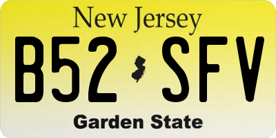 NJ license plate B52SFV