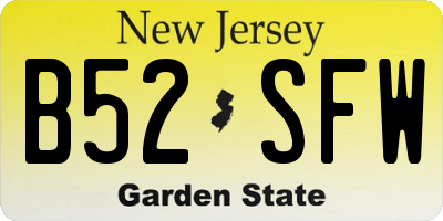NJ license plate B52SFW