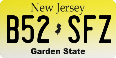 NJ license plate B52SFZ