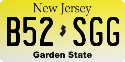 NJ license plate B52SGG